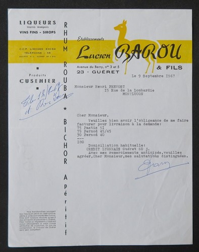 Facture gueret 1957 - facture,