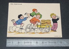CHROMO 1925-1935 BLECAO BLEDINE JACQUEMAIRE ENFANTS LOCOMOTION TRI-PORTEUR