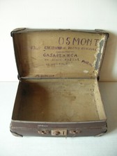 Valise d'enfant Ultima marquée Cherbourg 1940 Casablanca 1945 de 36 cm WWII