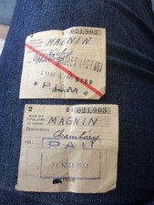 Ancien Ticket Train Collection Vieux Papier Trajet Voyage Vintage