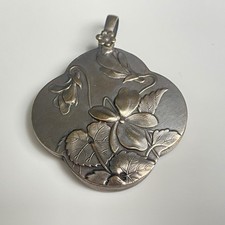 ANCIEN Miroir de Poche Art Nouveau Gui ANTIQUE pocket mirror