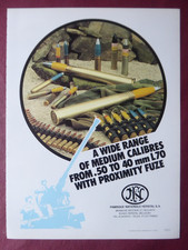 10/1984 PUB FN HERSTAL MEDIUM CALIBRES .50 40 MM L70 AMMUNITION ORIGINAL AD