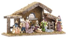 Crèche de Noël en bois avec