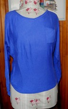 Pull ETAM S 36 ou 38 manches longues chauve-souris bleu électrique