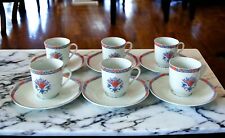 Limoges. Raynaud. 6 tasses à café en porcelaine modèle Jumièges