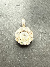 Ancien Pendentif Argent Massif 925 Créateur Breloque Art deco nouveau solitaire 