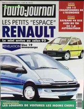 Les petits Espace Renault - L'auto journal - n° 6 - 1992 - revue magazine - voit