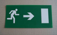5 étiquettes d'évacuation réversibles gauche droite pour B.A.E.S BAES 200x100mm