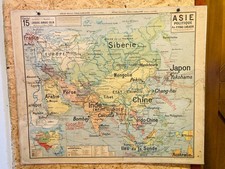 Ancienne carte scolaire Vidal Lablache: Asie politique (n°15)