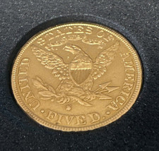 Etats Unis D'Amérique, 5 Dollars or "Liberty" (1866-1908), 1886-S  8,31 Gr