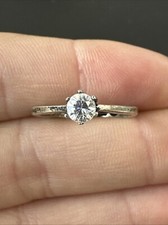 Ancienne Bague Argent Massif Alliance Anneaux Créateur Jonc solitaire 