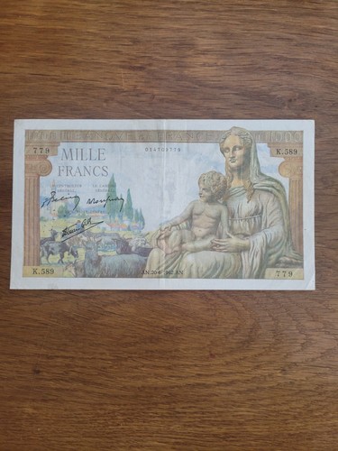 France billet ancien 1000 - france,