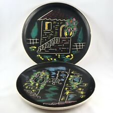 2 Assiettes Anciennes CERENNE Céramique VALLAURIS 50, crociani/capron/picault...