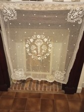 ancien voile de communiant en tulle brodé