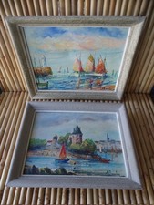  tableaux peinture huile signé région Pornic Loire Atlantique rétro vintage 60s