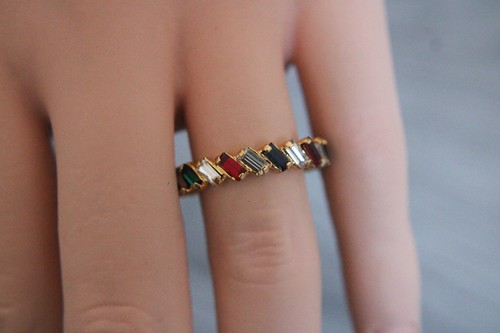 Bague vintage dorée - , strass