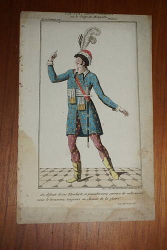 Gravure couleur xix costume - gravure,