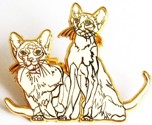 Pin chat siamois blanc - pin's, yeux