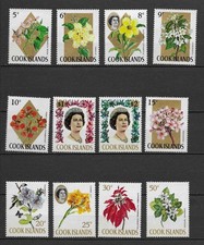 Cook Islands Elizabeth II & fleurs série 12 timbres neufs MNH /TE5630
