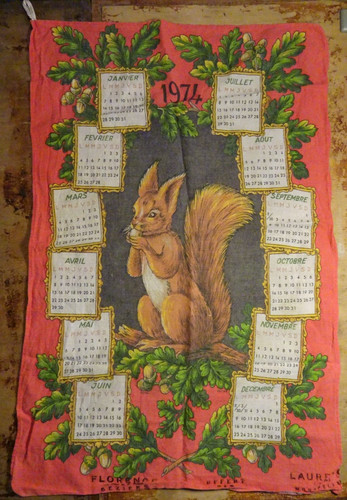 Calendrier tissu torchon