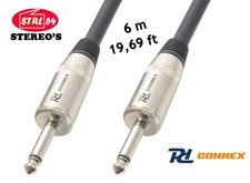 Cordon haut-parleur 6 m Jack - Jack 6,35 1/4" câble HP 2 x 1,5 mm² Qualité pro