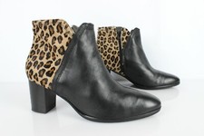 LA SCARPA Bottines cuir noir et fourrure léopard T 39 Très bon état