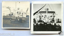photo ancienne . paquebot Sphinx . 2 photos ( proue et poupe ) vers 1930