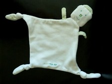 *. DOUDOU PLAT CANARI BABY OISEAU POUSSIN BLANC VERT RAYE CLIC CLIC TTBE