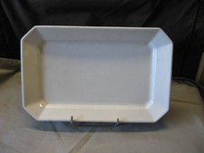 Très beau plat octogonal en céramique blanche XIXeme