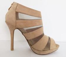 Boots bottines bottillons compenses beige ajoures avant ouvert Shoes Pointure 38