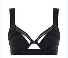 Soutien Gorge Noir Emboîtant Bonnets Moulés Ouverture Tulle CHANTAL THOMASS 85C