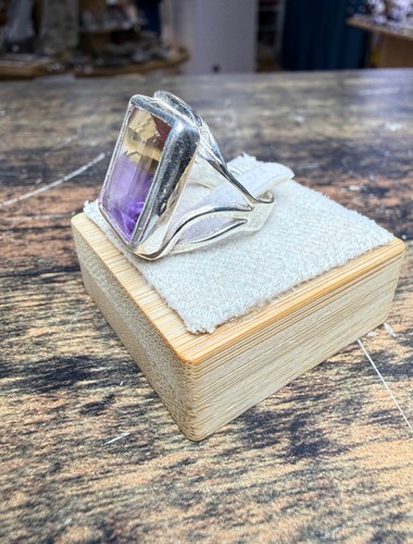 Bague amétrine rectangulaire - bague,