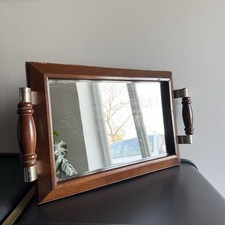 Plateau de service Miroir en bois,  Art Deco