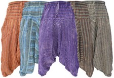 Coton Léger Délavé Homme Pantalon Décontracté Rayé Été ALADDIN Hippie Sarouel