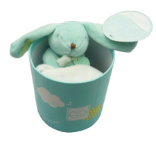 Doudou et compagnie boite à musique avec doudou lapin turquoise
