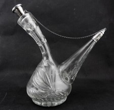 Carafe Poron cristal et argent massif Pichet A Vin Catalan poinçon Espagnol