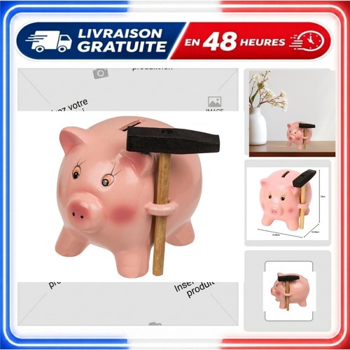 Tirelire cochon céramique - cochon, en
