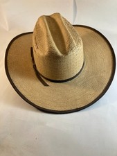 Véritable Chapeau de paille American Hat Co. Western Cowboy Long Oval - Vintage