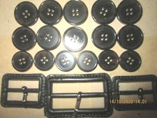 Lot de 16 boutons ""plastique dur marron panaché " pour imperméable de femme