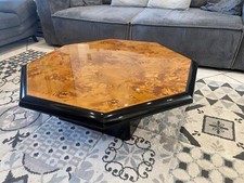 Table basse en loupe d’orme vintage 70s