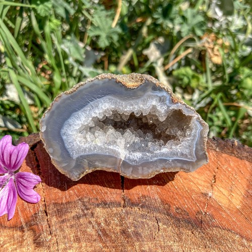 Demi géode agate naturelle - agate,