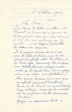 René COTTET lettre autographe exposition Salon opinion Maroc 1955 graveur