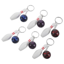Lot de 6 porte-clés bowling -