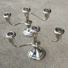 Paire chandelier argent leste sterling weighted reinforced Candlestick bougeoir