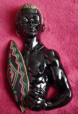 Ancien Plâtre Africain Mural Années 50