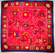 LONGCHAMP  Foulard  soie  en TBEG vintage et authentique 86x88 cm