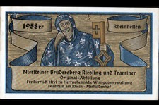 ETIQUETTE ANCIENNE de VIN "NIERSTEINER BRUDERSBERG RIESLING" MATHILDENHOF 1958