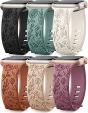 6 Pack Floral Engraved Bands
