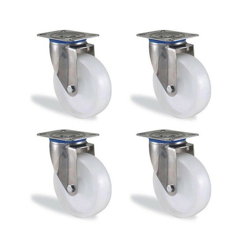 Lot roulettes pivotante inox