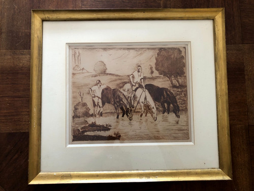 Gravure encadrée chevaux - encadrÉe,